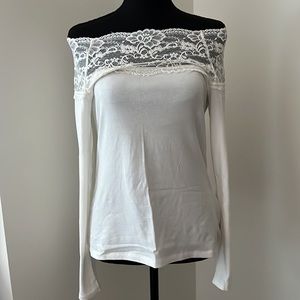 Lace long sleeve Off The Shoulder top